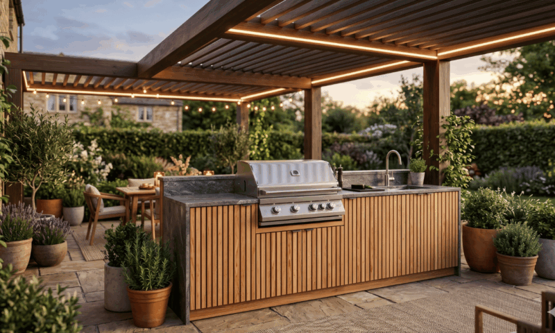 Outdoor Küche aus Holz
