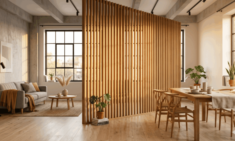 Raumteiler aus Holz