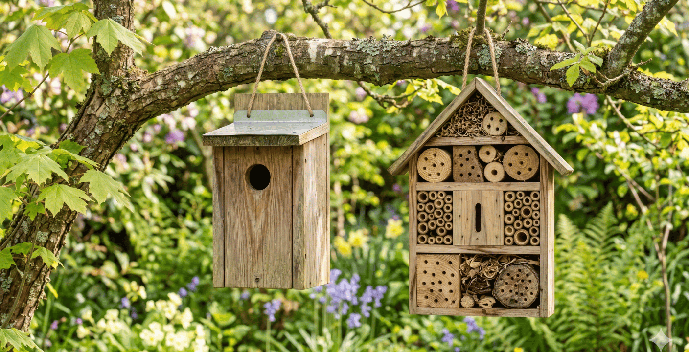 Vogelhaus & Insektenhotel aus Holz