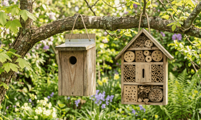 Vogelhaus & Insektenhotel aus Holz