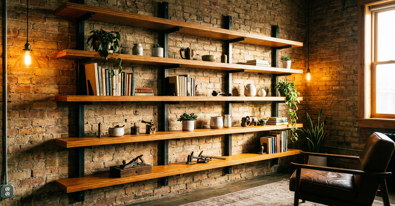 Loft-Regal aus Multiplex
