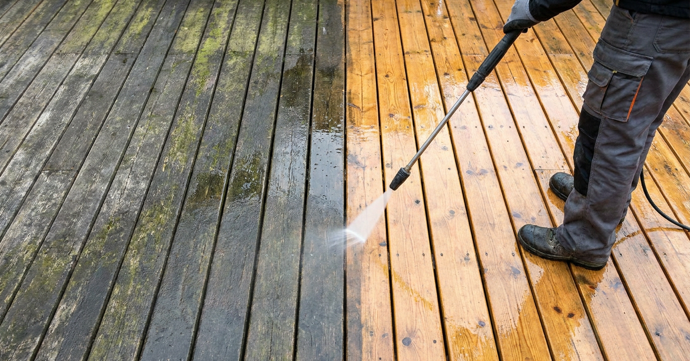 Holzterrasse entgrauen