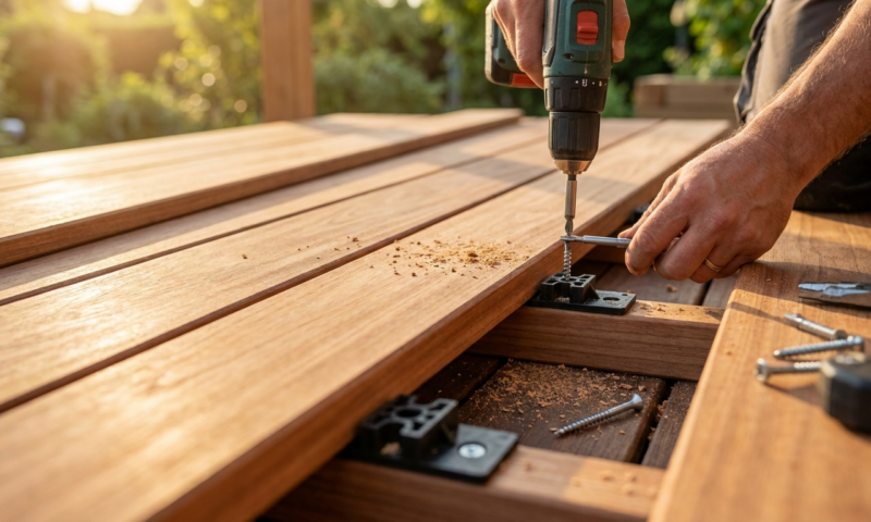 Terrassendielen werden verschraubt