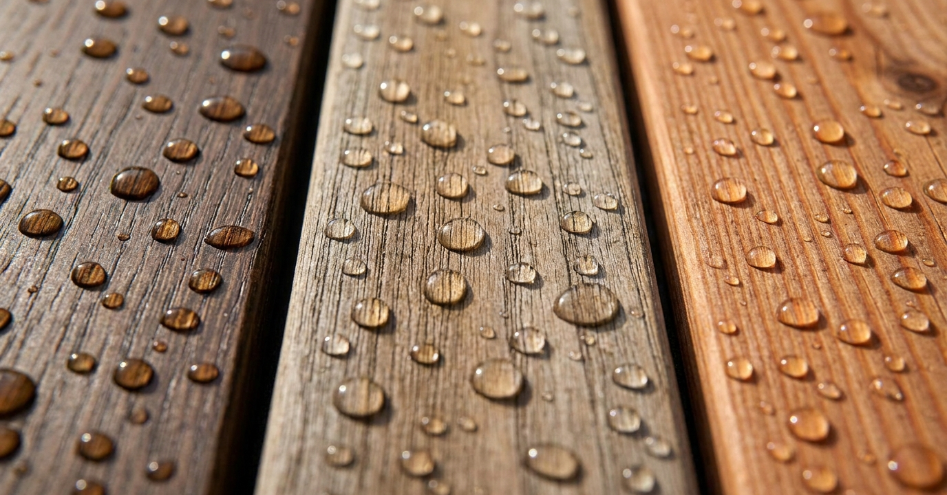 Wasserfeste Platten mit Wassertropfen